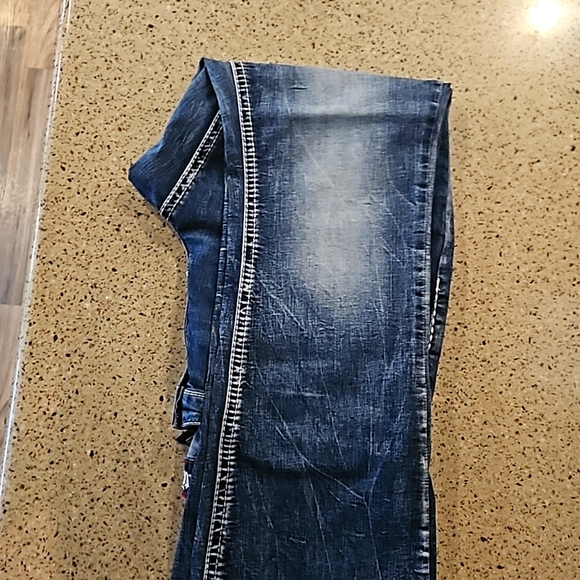 "ANTIQUE RIVET" Low- rise Bootcut BEAUTIFUL DENIM DESIGNER STRETCH !! JEAN 16W - Picture 8 of 10